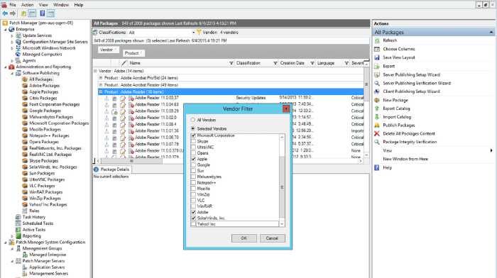 screenshot of SolarWinds Patch Manager
